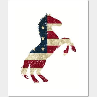 American Flag Horse Posters and Art